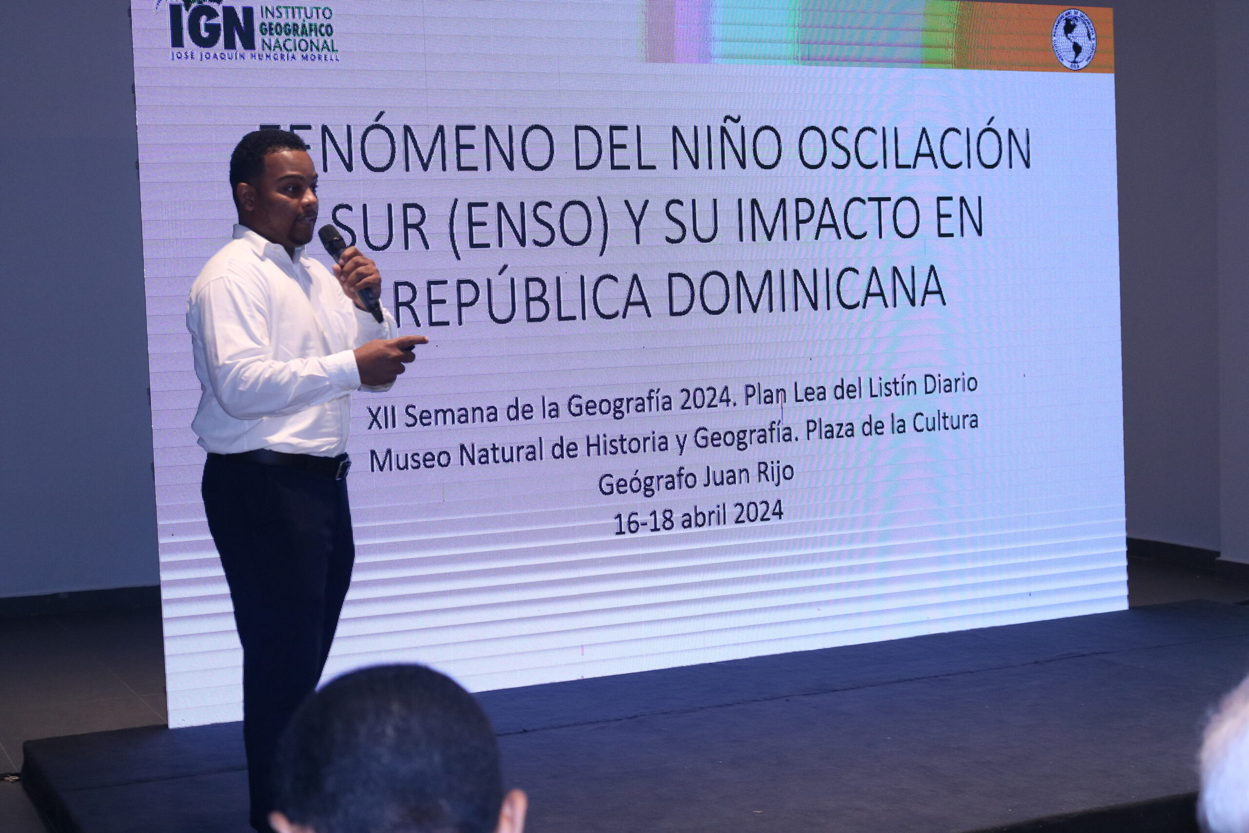 La Dirección de Geografía del IGN-JJHM tuvo participación en la semana de la Geografia con el tema el “Fenómeno del Niño-Oscilación Sur (ENSO) y su impacto en la República Dominicana”